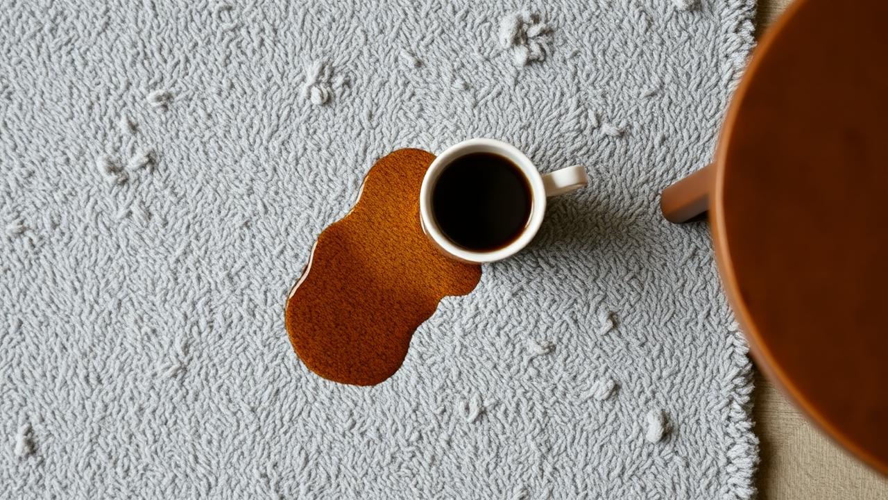 Kaffekopp som välter på matta